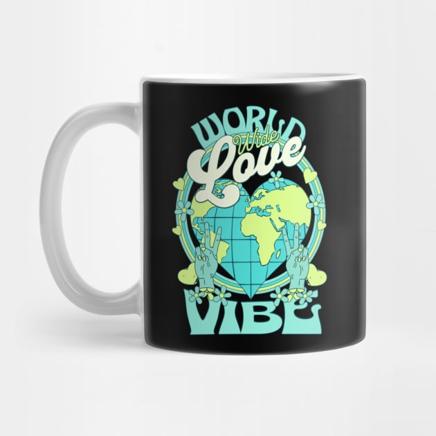 WORLD WIDE LOVE VIBE (Lime/Aqua) by DISCOTHREADZ 